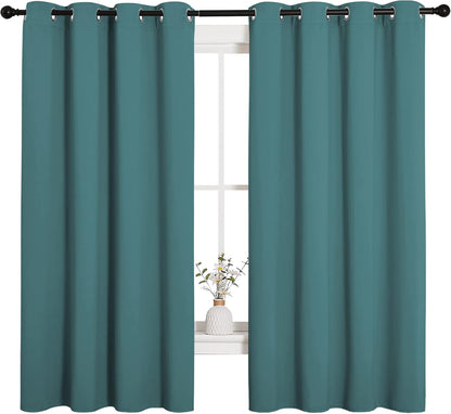 NICETOWN Blackout Curtain Panels - Thermal Insulated Draperies in Sea Teal | 55" x 68" (One Pair)