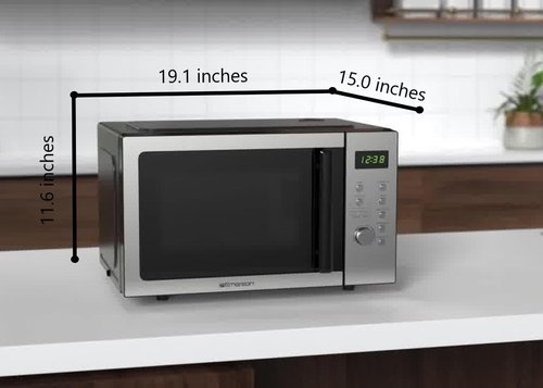 Emerson MW9005SS Microwave Oven - Compact 0.9 Cu. Ft. Design with 900W Power & LED Display