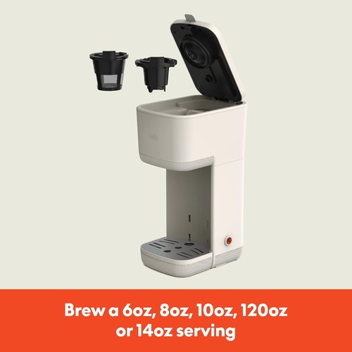 BELLA Single Serve Coffee Maker - K Cup & Ground Coffee Compatible | Adjustable Drip Tray, Auto Shutoff, Brews 6oz to 14oz