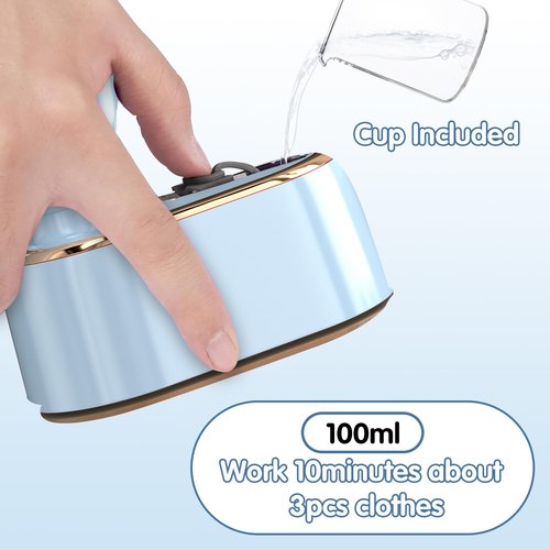 Travel Steamer Iron for Clothes Mini - Portable Ironing Machine Travel Small Size Portable Steamer Travel College Dorm Home Essentials (SkyBlue)