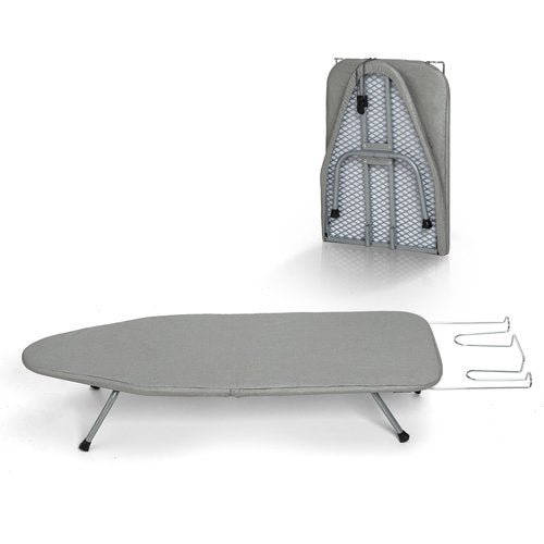 Tabletop Ironing Board with Iron Rest, Small Ironing Board Foldable with Heat Resistant Cover, BlissBoard Mini Compact Iron Table for Dorms, Aprtment and Travel, 31"x12", Grey