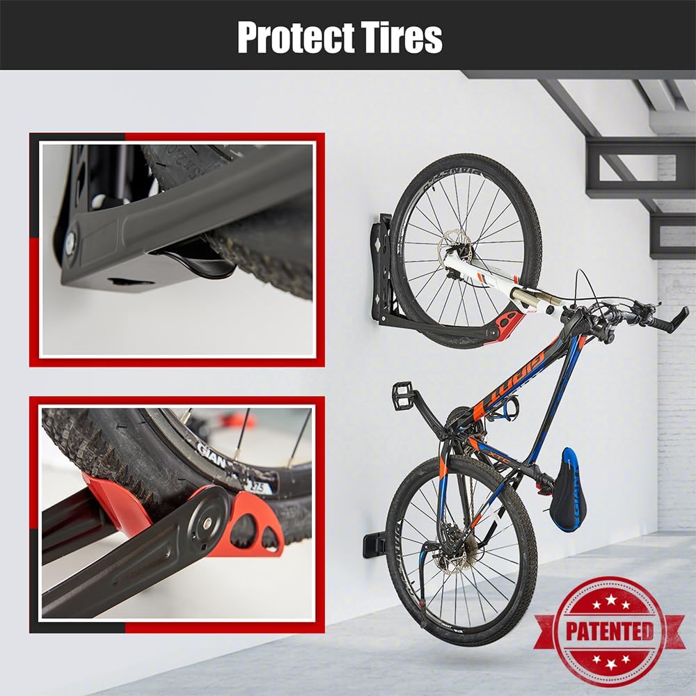 Ultrawall BIKEPAL Swivel Bike Rack - Space-Saving Wall-Mounted Storage for Home & Garage