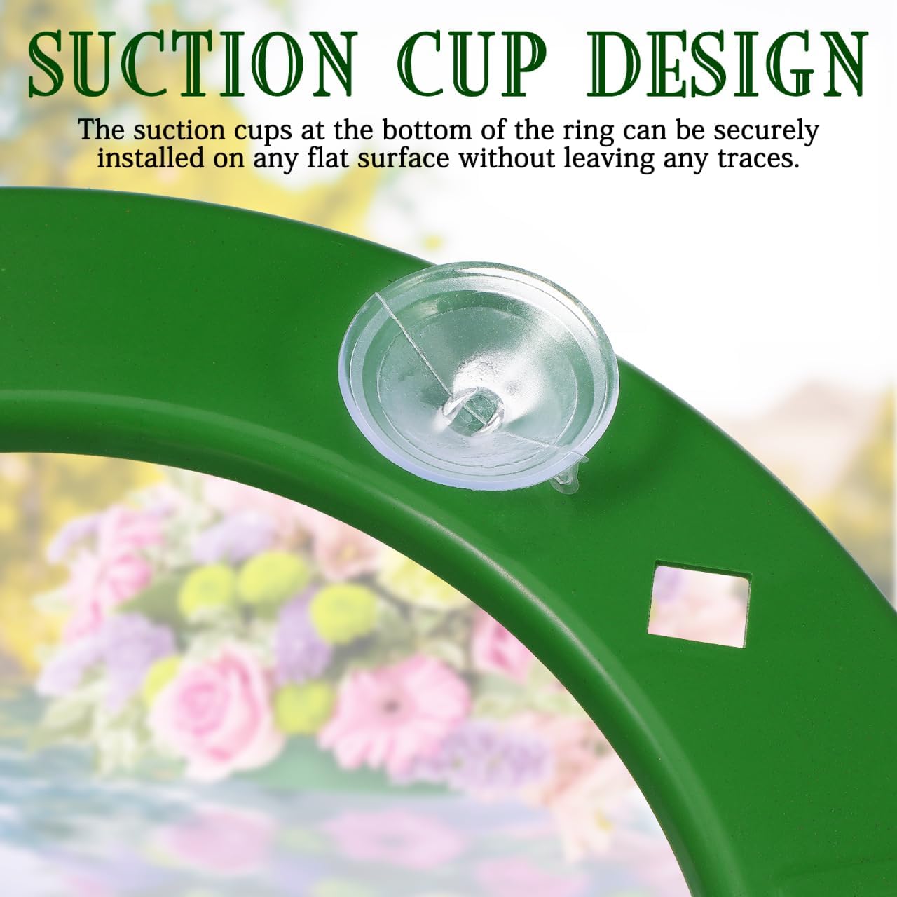 Skiennix Suction Cup Floral Foam Ring - 11.8-Inch Pre-Soaked Base for Fresh Flower Arrangements | Green