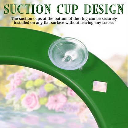 Skiennix Suction Cup Floral Foam Ring - 11.8-Inch Pre-Soaked Base for Fresh Flower Arrangements | Green