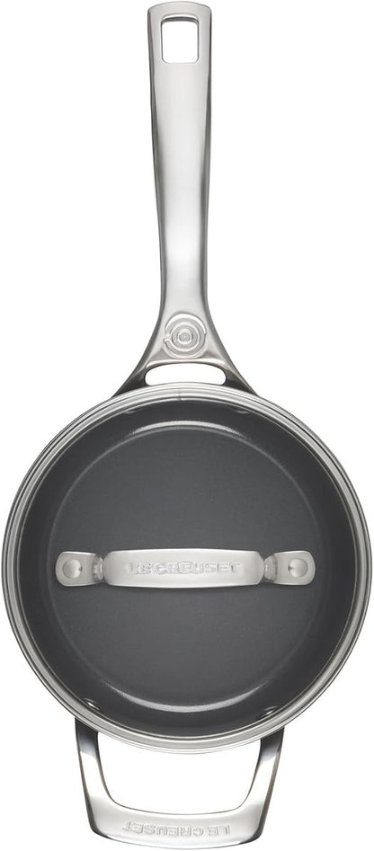 Le Creuset Non-Stick Ceramic Saucepan - 2 Qt with Glass Lid for Effortless Cooking