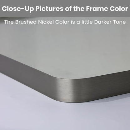 LOAAO Brushed Nickel Bathroom Mirror - Rounded Rectangle Design, Anti-Rust & Shatterproof, 24x30 Inch