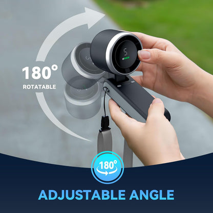 PlayHot Portable Handheld Turbo Fan - Compact Design with USB-C Cable | Sleek Black Color