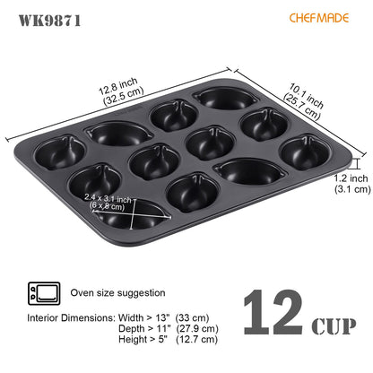 CHEFMADE Muffin Cake Pan, Nonstick 12 Cavity Lemon-Shaped Bakeware