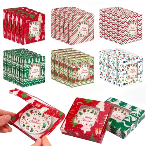 Gersoniel Christmas Sublimation Ornament Gift Boxes - Lime Green Red Set of 30