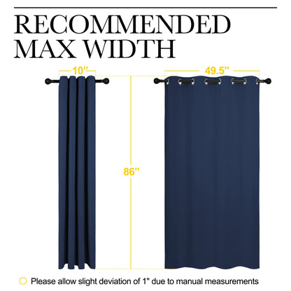 NICETOWN Navy Blackout Curtains 86" Long for Living Room, Thermal Insulated Window Treatment Light Reducing Room Darkening Drapes for Boys Kids Bedroom, Classroom, Apartment (55" W x 86” L, Set of 2)