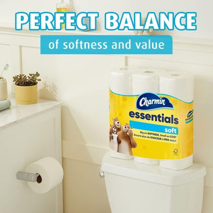 Charmin Essentials Soft Toilet Paper - 9 Mega Rolls for Ultimate Comfort | Equivalent to 36 Regular Rolls