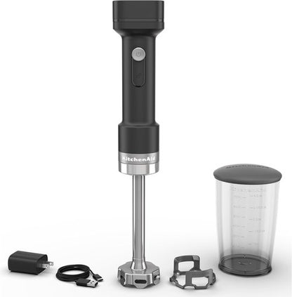 KitchenAid Go Cordless Hand Blender - Includes Battery, Sleek Black Matte Finish