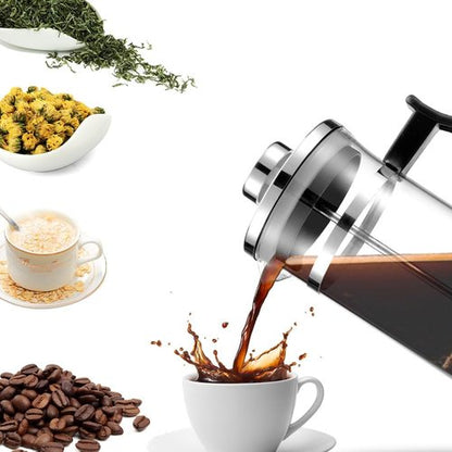 Joyzan French Press Coffee Maker - Stainless Steel & Borosilicate Glass | Portable Cold Brew & Tea Maker