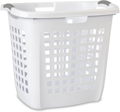 Sterilite Ultra Easy Carry Hamper - White with Titanium Inserts | 4-Pack for Convenient Storage
