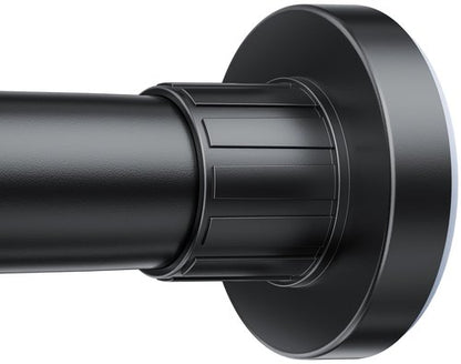 Ausemku Shower Curtain Rod 32-80 Inch Adjustable - 1 Inch Diameter Heavy Duty No drill Spring Tension Shower Rod, Non-Slip Rustproof Telescopic Rod for Bathroom, Black