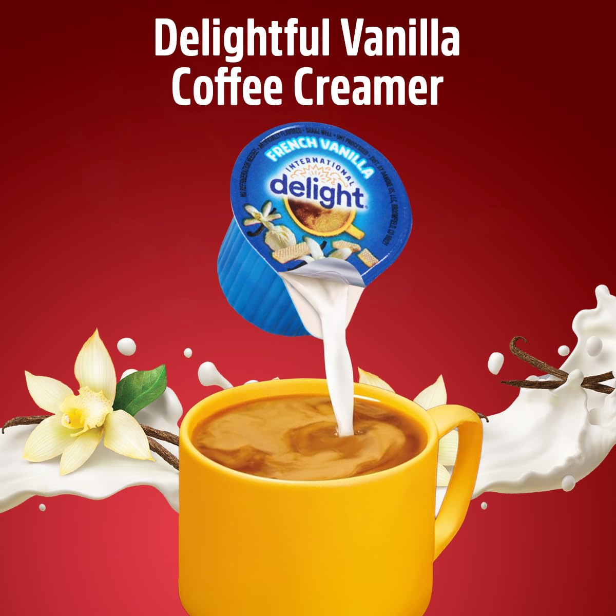 Skiennix French Vanilla Creamer Singles - 48 Individual Coffee Creamers for Flavorful Enjoyment Anytime