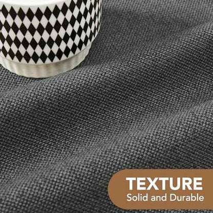 Deconovo Pack of 2 Pillow Covers 18x18, Decorative Linen Pillow Covers Accent Throw Cushion Case with Leather Label, Soft Boho Farmhouse Pillowcase for Couch Sofa Bed Living Room Decor, Dark Grey