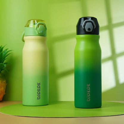 BJPKPK Insulated Water Bottle - 25oz Stainless Steel Flask with Straw & Carry Handle | Sage Color