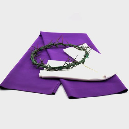 LYFOOHEART Wearable Crown of Thorns - 8 Inch Purple & White Cloth | Biblical Jesus Thorn Crown for Easter & Church Drama