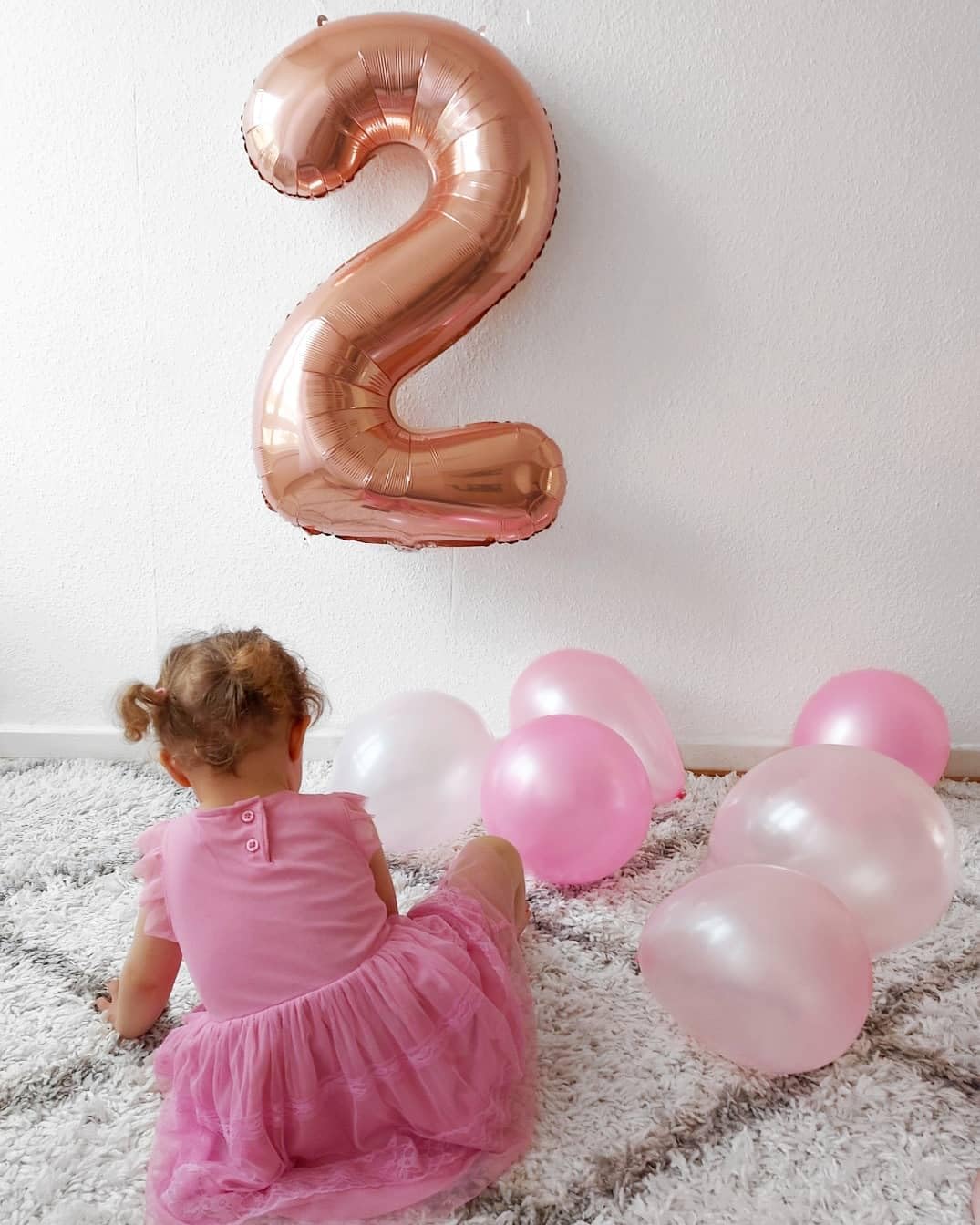 Rose Gold Number 2 Balloon - 40 Inch Birthday Decoration for Second Birthday Party Supplies