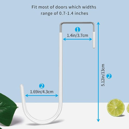 FYY Over The Door Hooks - Heavy Duty 4 Pack Hangers with Rubber Tips | Scratch-Resistant Organizer for Home