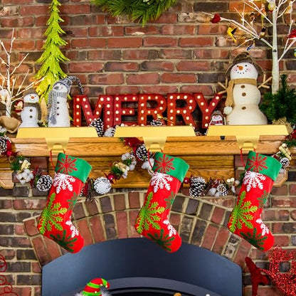 Christmas Stocking Holders Set of 4 Gold Mantel Hooks Fireplace Hangers Xmas Décor