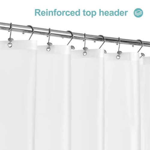 Mrs Awesome Shower Curtain Liner with Magnets, 72x72 Frosted PEVA Plastic Shower Curtain for Bathroom, Lightweight & Waterproof, 72 x 72, Frost