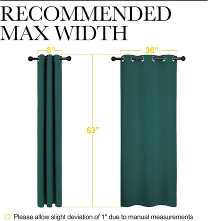 NICETOWN Thermal Insulated Blackout Curtains - Solid Grommet Drapes for Dining Room | Hunter Green, 42x63 Inches