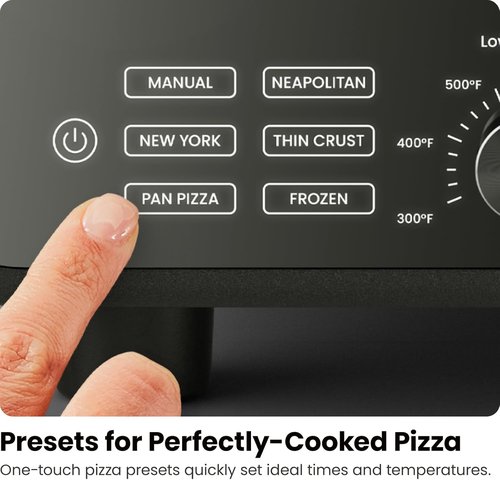 CHEFMAN Indoor Pizza Oven - 12-Inch Pizzas in Minutes, Heats Up to 800°F | Electric Countertop Maker with Touchscreen Presets, Pizza Stone & Peel - Stainless Black