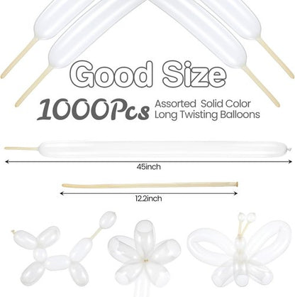 Lenwen 1000 Pcs Long Latex Twisting Balloons - Perfect for Birthday, Wedding & Party Decorations