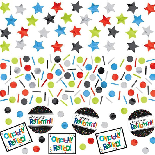 Vibrant Multicolor Officially Retired Confetti - 1.2 oz. (1 Pack) - Perfect for Retirement Parties & Farewells