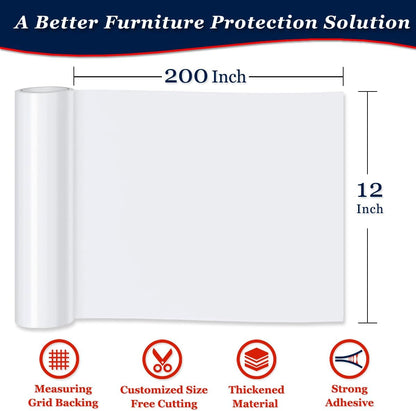 Skiennix Anti-Cat Scratch Furniture Protector - 12"x200" Single-Sided Sticky Tape for Sofas & Carpets