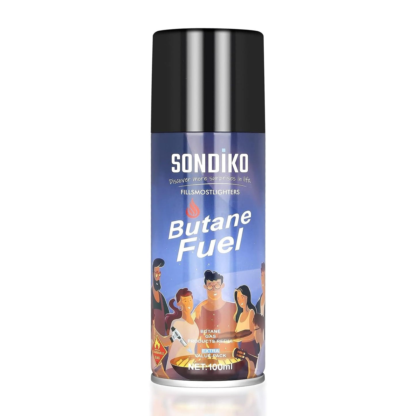 Sondiko Kitchen Torch - Butane Refillable Blow Torch for BBQ & Crème Brûlée | Sleek Black Design