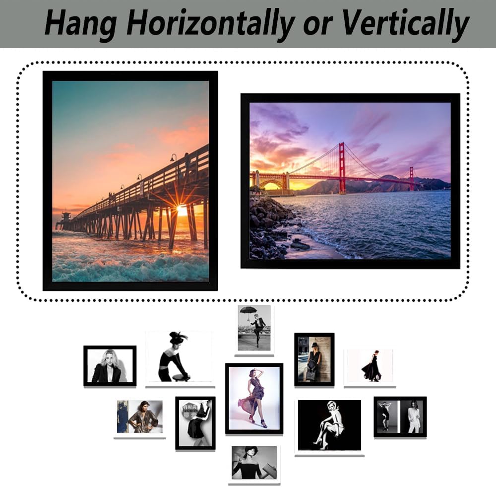 RUN HELIX 8.5x11 Picture Frame - Elegant Document & Diploma Display for Wall or Tabletop - Black