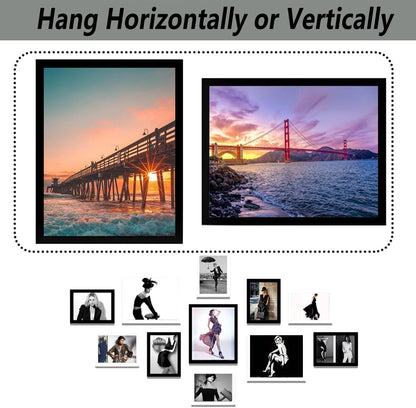 RUN HELIX 8.5x11 Picture Frame - Elegant Document & Diploma Display for Wall or Tabletop - Black