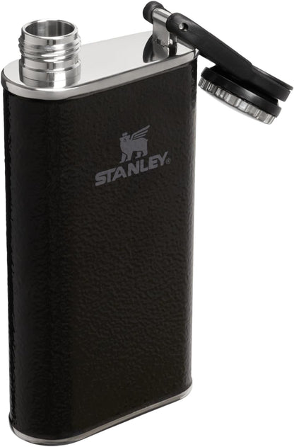 Stanley Classic Wide Mouth Flask - 8 oz Leakproof Insulated Hip Flask | BPA-Free Hammertone Black