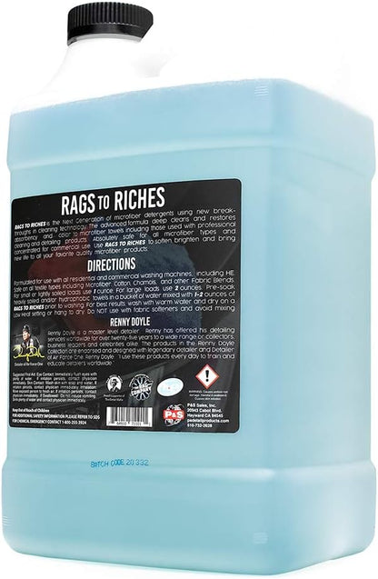 P & S Professional Detail Products - Rags to Riches Microfiber Detergent | Deep Cleans & Restores, 1 Gallon