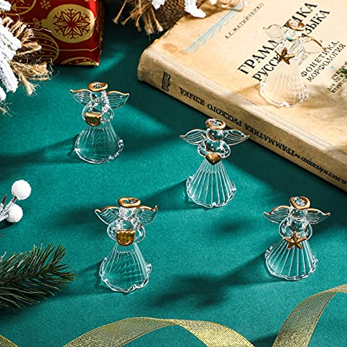 24 Pcs Christmas Glass Angel Ornaments - Mini Hanging Tree Decorations