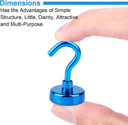 DIYMAG Magnetic Hooks - 30Lbs Heavy Duty S-Hooks for Classroom, Kitchen, Garage | 20 Pack - Blue