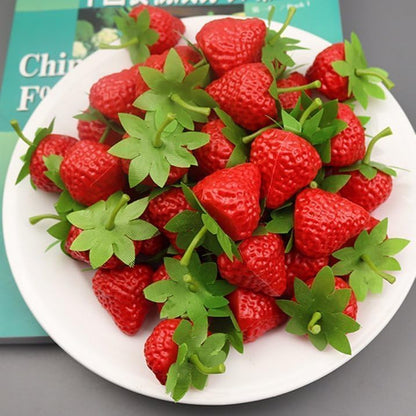 Set of 20 Realistic Fake Strawberries for Home Decor and Photography