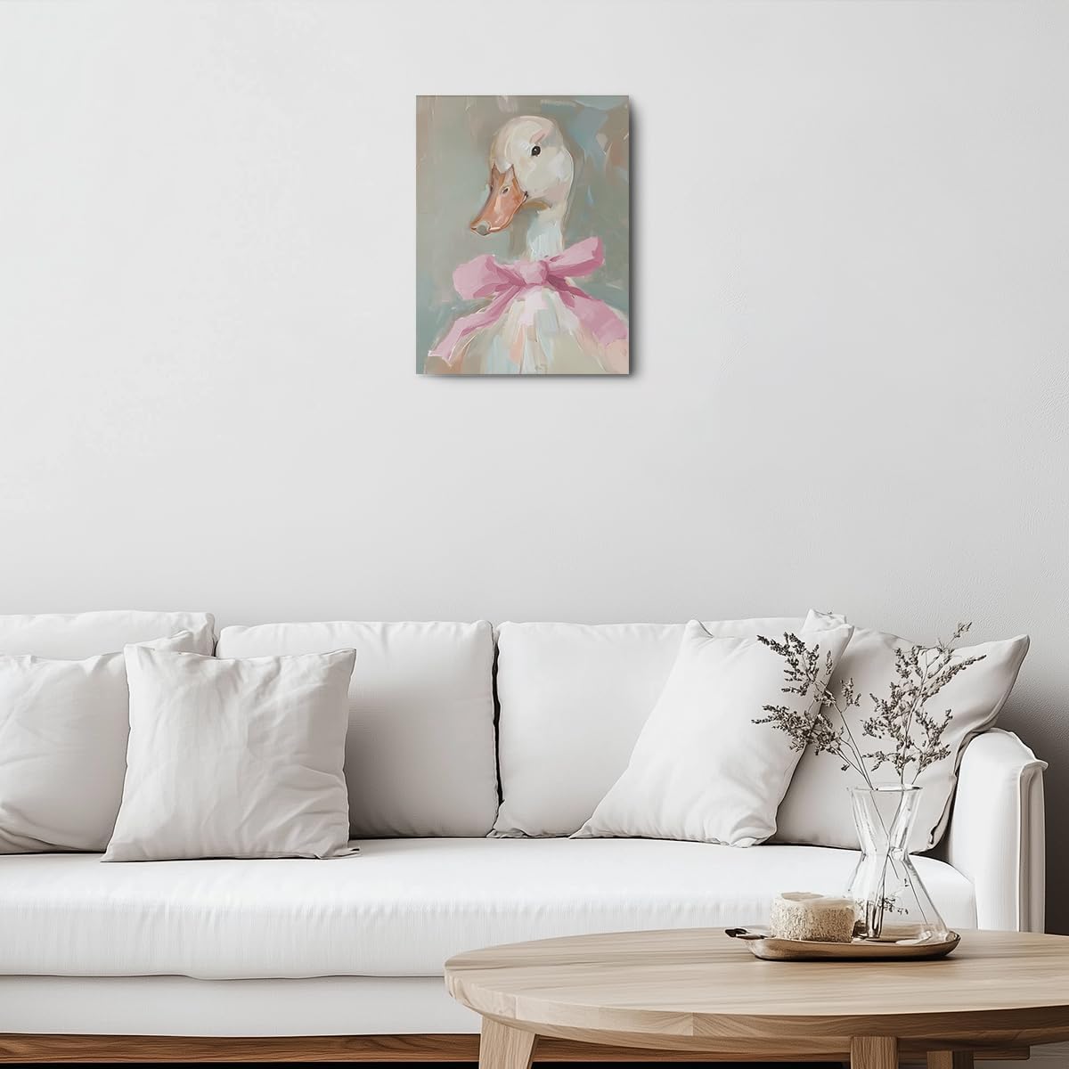 Skiennix Cute Duck Canvas Wall Art - Framed Aesthetic Decor for Animal Lovers | 11.5x15 In