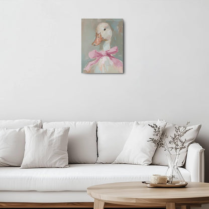 Skiennix Cute Duck Canvas Wall Art - Framed Aesthetic Decor for Animal Lovers | 11.5x15 In