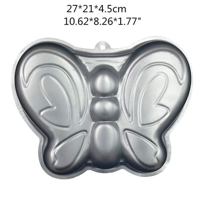 Ulalaza Butterfly Cake Pan 3D Aluminum Cake Mould Wedding Christmas Birthday Cake Baking Pan