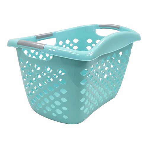 1.8 Bushel Laundry Basket, Portable Plastic Clothes Organizer with Built-In Handles, Ventilation Holes, Large Capacity Laundry Basket for Closet Dorm Laundry Room Bedroom (Teal)