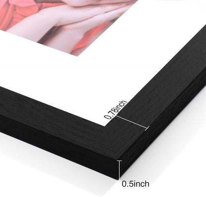 Vittanly 8x10 Picture Frames Set of 9 - Shatter Resistant Plexiglass for 5x7 or 8x10 Photos | Black