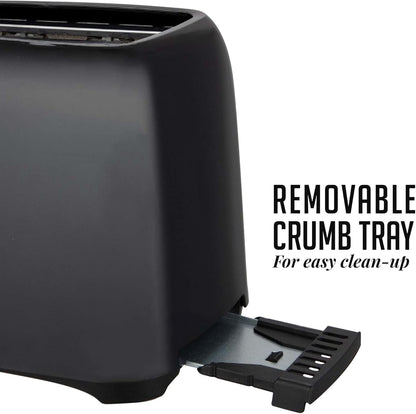 OVENTE Electric Toaster - 6-Shade Browning Selector, Compact Design, Removable Crumb Tray, 700W Power