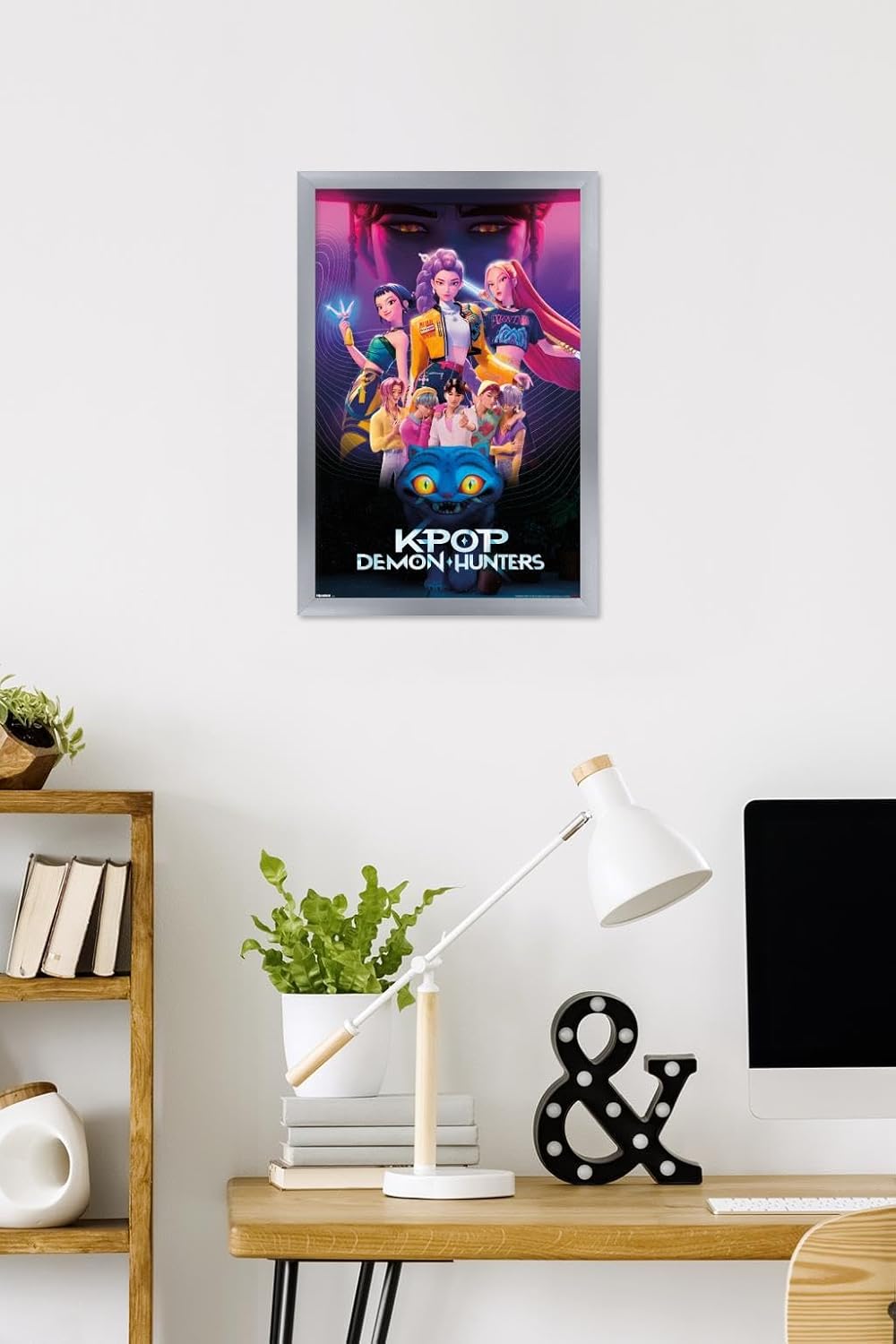 Netflix KPop Demon Hunters Wall Poster - Silver Framed, 22.4”L x 14.7”W - Perfect for Fans