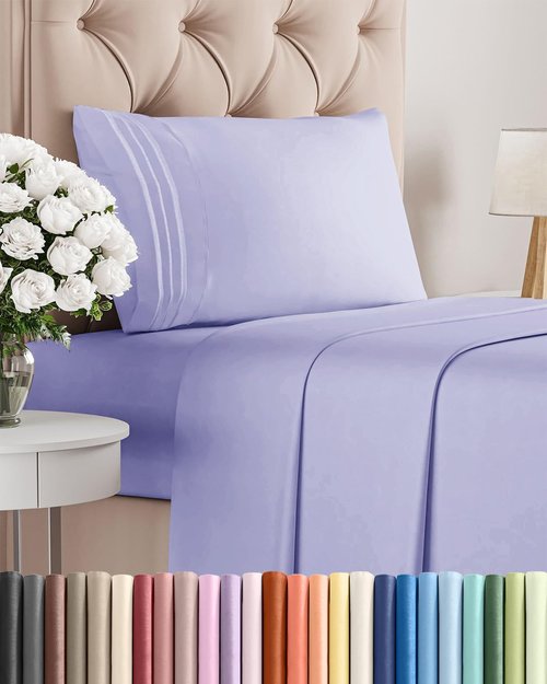 Comfy Twin Size 3 Piece Sheet Set by [Brand Name] | Breathable & Cooling Luxury Bedding - Ultra-Soft, Deep Pockets - Lavender