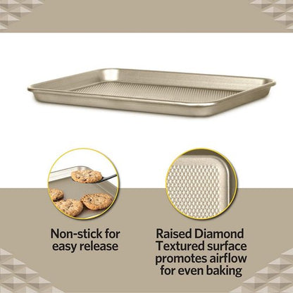Glad Premium Nonstick Cookie Sheet - Heavy-Duty Baking Pan with Raised Diamond Texture, Medium Size
