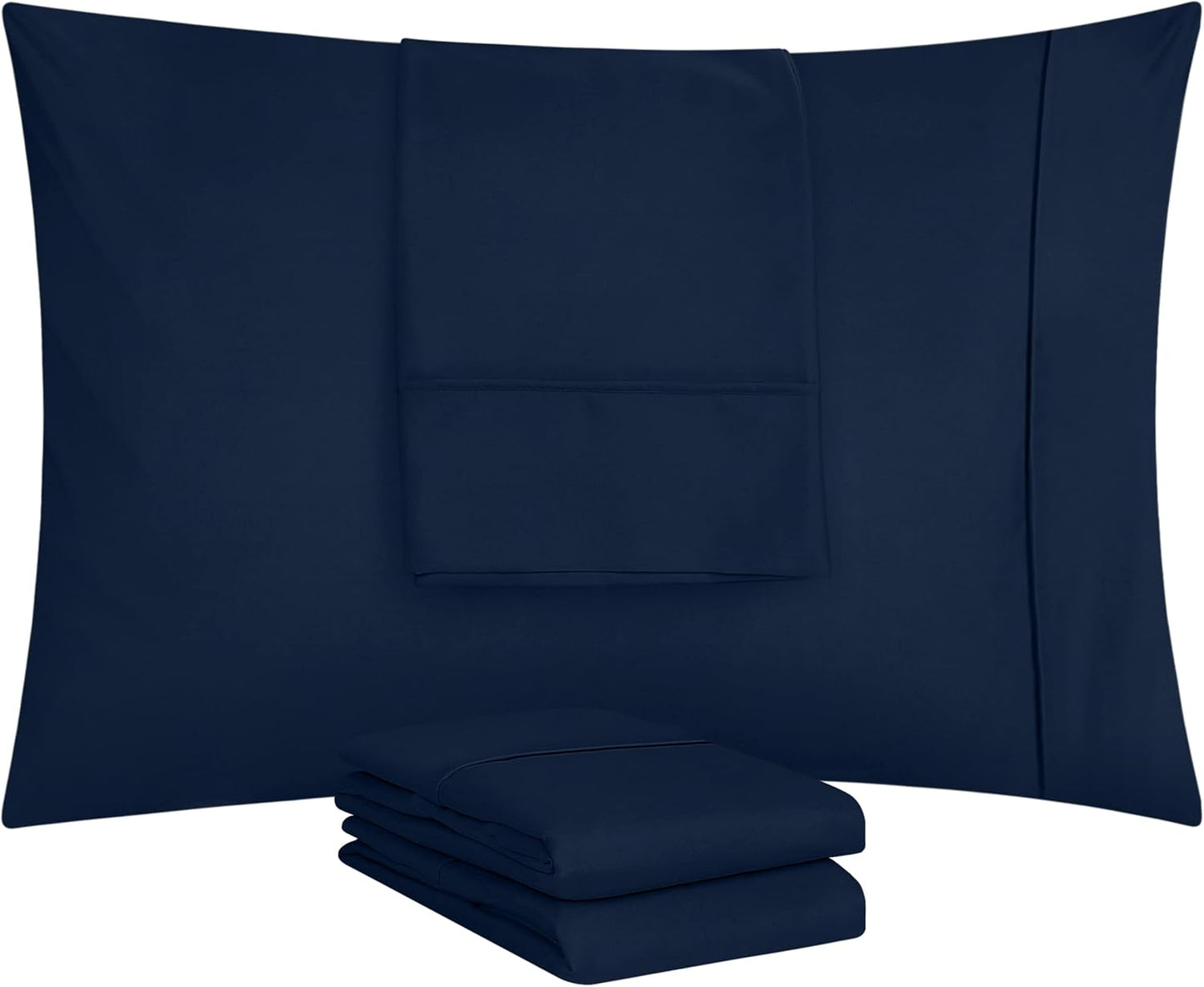 Utopia Bedding Standard Pillow Cases - 12 Pack - Soft Brushed Microfiber - Navy, 20 X 26 Inches